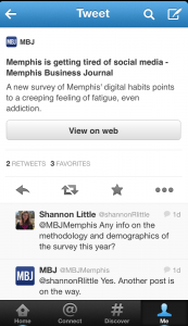 If Memphis is "getting tired of" social media?...maybe Memphis isn't doing it right!